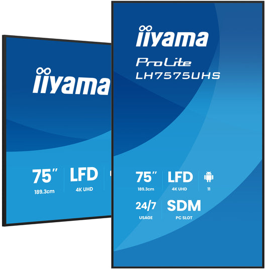 iiyama ProLite LH7575UHS-B2AG 75" 4K Digital Signage Display – official product photo 1 (LH7575UHS-B2AG)