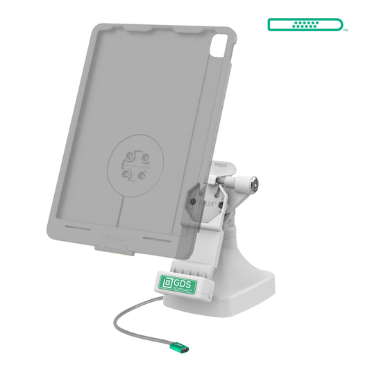RAM Mounts GDS key-locking tilt and swivel dock with USB-C for IntelliSkin tablets with Uni-Conn adapter in grey – alternative view