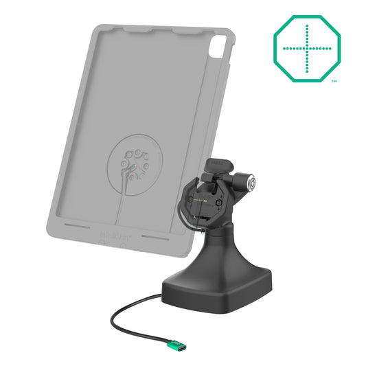 RAM Mounts GDS key-locking tilt and swivel dock with USB-C for IntelliSkin Thin-Case tablets with rear pogo pads – alternative view