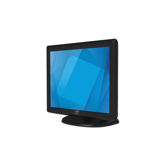 Elo 1515L 15-inch touchscreen monitor in dark grey, left view