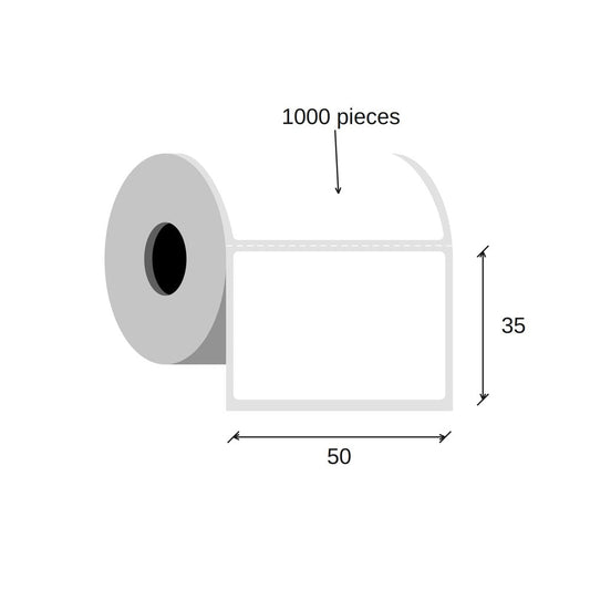 SCANSHOP thermal label roll 50 x 35 mm diagram