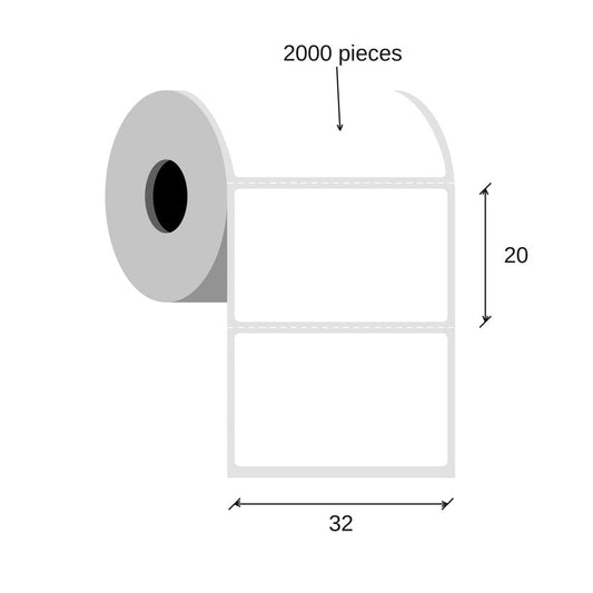 SCANSHOP thermal label roll 32 x 20 mm diagram