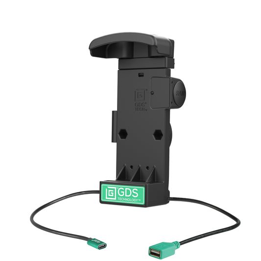 RAM Mounts GDS powered dock with USB-A for Zebra TC22, TC27, TC53 and TC58 in IntelliSkin – alternative view