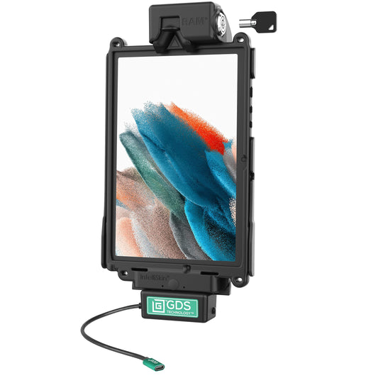 RAM Mounts key-locking GDS Tough-Dock (USB-C) for Samsung Tab A8 10.5" (SM-X200) in IntelliSkin – product photo
