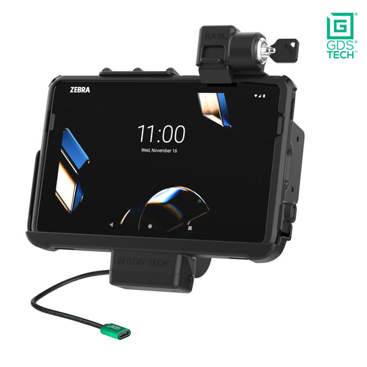 RAM Mounts locking GDS powered dock for Zebra ET40, ET45 and ET401 10-inch tablets in IntelliSkin – product photo