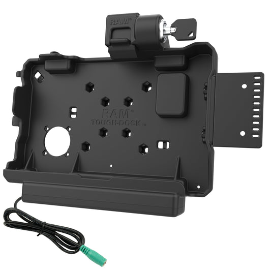 RAM Mounts key-locking Form-Fit powered dock for Getac ZX80 rugged tablet – alternative view