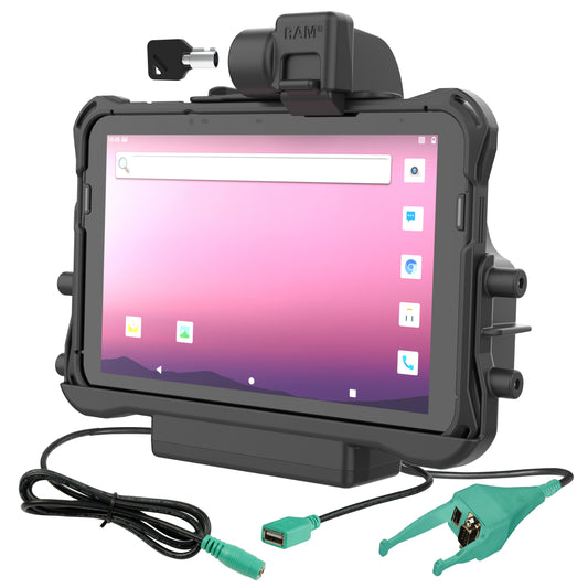 RAM Mounts key-locking power + data & DB9 dock for Honeywell ScanPal EDA10A tablet – product photo