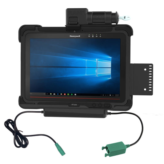 RAM Mounts key-locking power + dual USB dock for Honeywell RT10 rugged tablet – product photo