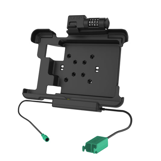 RAM Mounts combination-locking GDS power dock with dual USB-A for Zebra XSLATE L10 rugged tablet – view 2