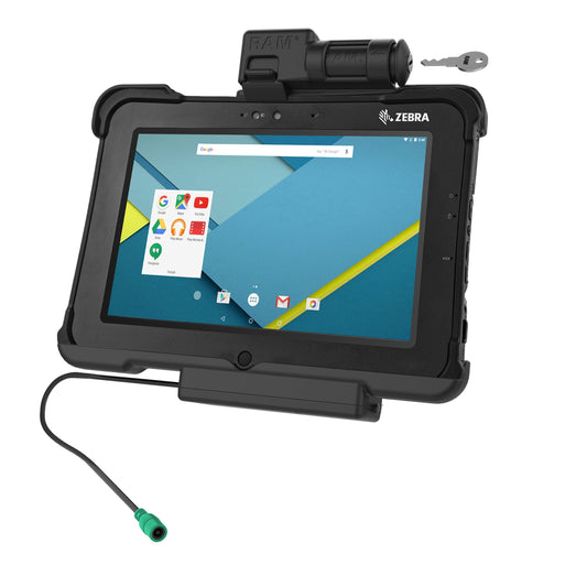 RAM Mounts key-locking GDS powered dock for Zebra XSLATE L10 rugged tablet – main view