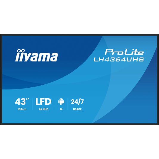 iiyama ProLite LH4364UHS-B1AG 43" 4K Digital Signage Display – official product photo 2 (LH4364UHS-B1AG)