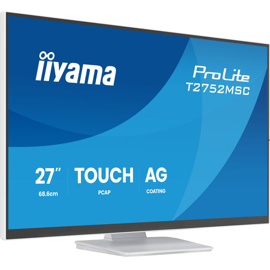 iiyama ProLite T2752MSC-W1AG 27-inch touch monitor, white – alternate view