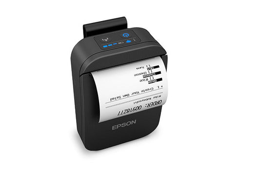 Epson TM-P20II 2-inch mobile receipt printer, Wi-Fi, USB-C, black (C31CJ99111) – on stand with receipt