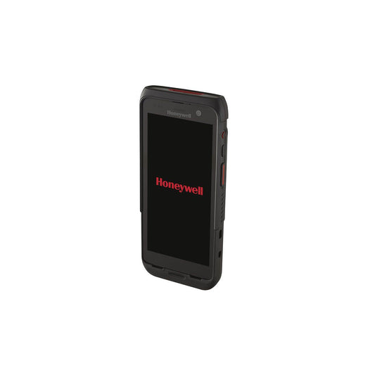 Honeywell CT47 5.5-inch all-touch Android mobile computer, black, FlexRange 2D imager, 5G + Wi-Fi, 8 GB / 128 GB, ATEX Zone 2/22 (CT47-X1N-58D1E1G) – angled view