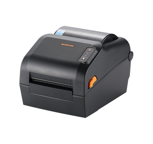BIXOLON XD5-43IId 4-inch direct thermal desktop label printer, black (XD5-43IIdEK/BEG) – angled view