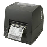 Citizen CL-S631II 4-inch thermal transfer desktop label printer, 300 dpi, CL-S621II front badge, USB and RS-232, black (CLS631IINEBXX) – front view