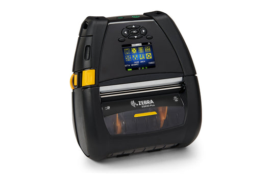 Zebra ZQ630 Plus RFID mobile receipt and label printer, black, Wi-Fi + Bluetooth (ZQ63-RUWAE14-00) – front 3/4 view