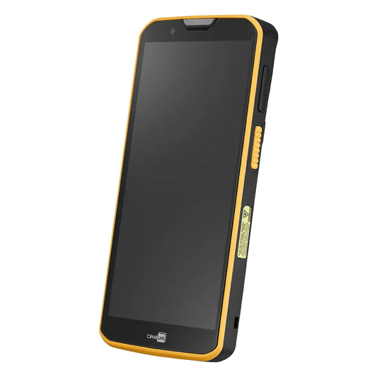 CipherLab RS38 5G Android touch mobile computer, Wi-Fi, 2D imager (standard range, SE4770) (AS38N8RF4NSG1) – angled view