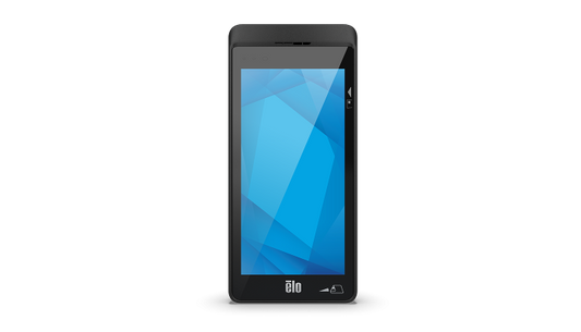 Elo M60 Pay Android mobile POS computer with integrated payment, 4G LTE, SE4710 2D barcode scanner (E897852) – front view
