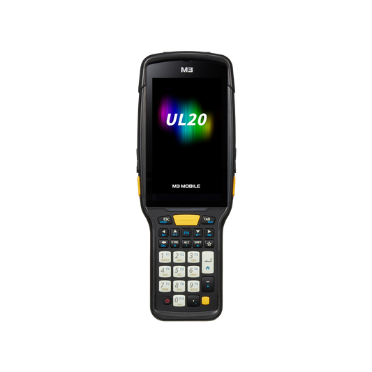M3 Mobile UL20W (Wi-Fi) rugged Android mobile computer, 28-key numeric keypad, SE4750 2D imager (U20W0C-P2CFRS-HF) – front view