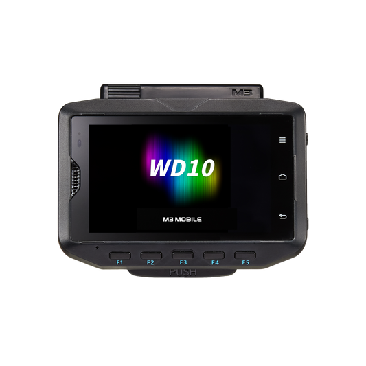 M3 Mobile WD10 wrist-worn wearable Android computer, 4" touchscreen, Wi-Fi (WD1W0C-T0CWSS-HF) – front view