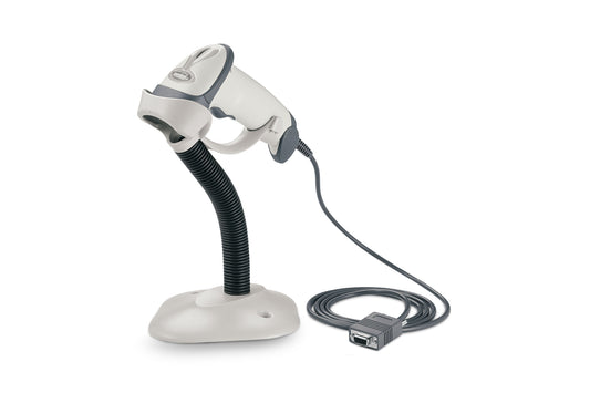 Zebra LS2208 1D Barcode Scanner with stand, light grey (LS2208-SR20001R-UR)