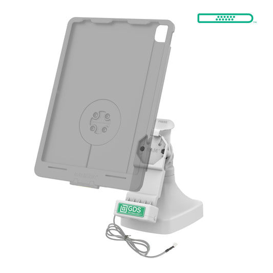 RAM Mounts GDS tilt and swivel dock with PoE for IntelliSkin tablets with Uni-Conn adapter in grey – alternative view