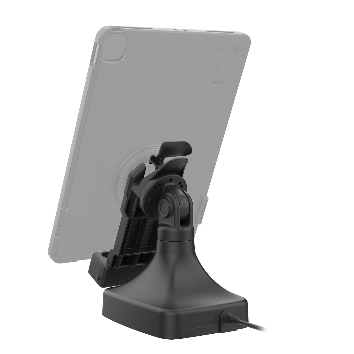 RAM Mounts GDS tilt and swivel dock with PoE for IntelliSkin tablets with Uni-Conn adapter – detail photo