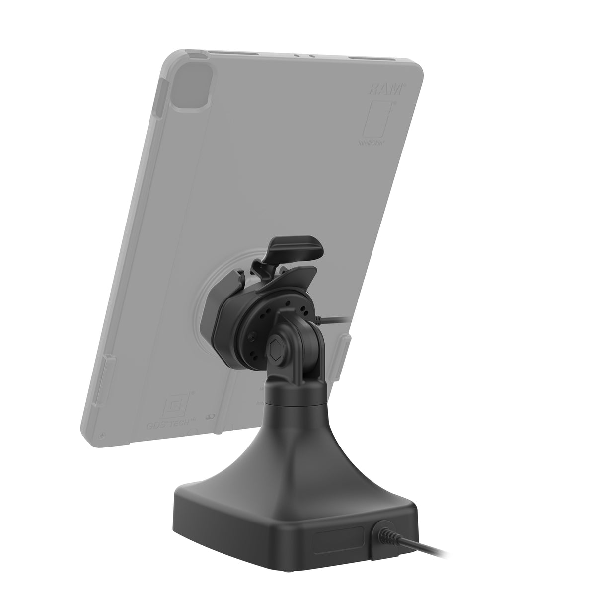 RAM Mounts GDS tilt and swivel dock with USB-C for IntelliSkin Thin-Case tablets with rear pogo pads – additional view