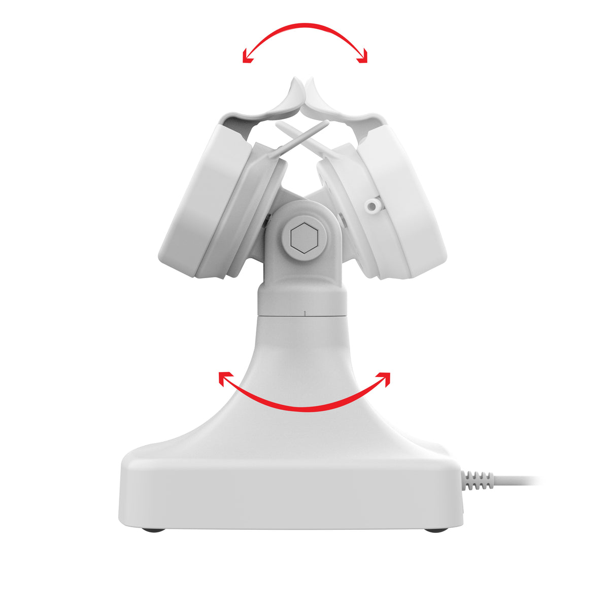 RAM Mounts GDS tilt and swivel dock with PoE and two USB-A ports for IntelliSkin Thin-Case tablets with rear pogo pads in grey – additional view