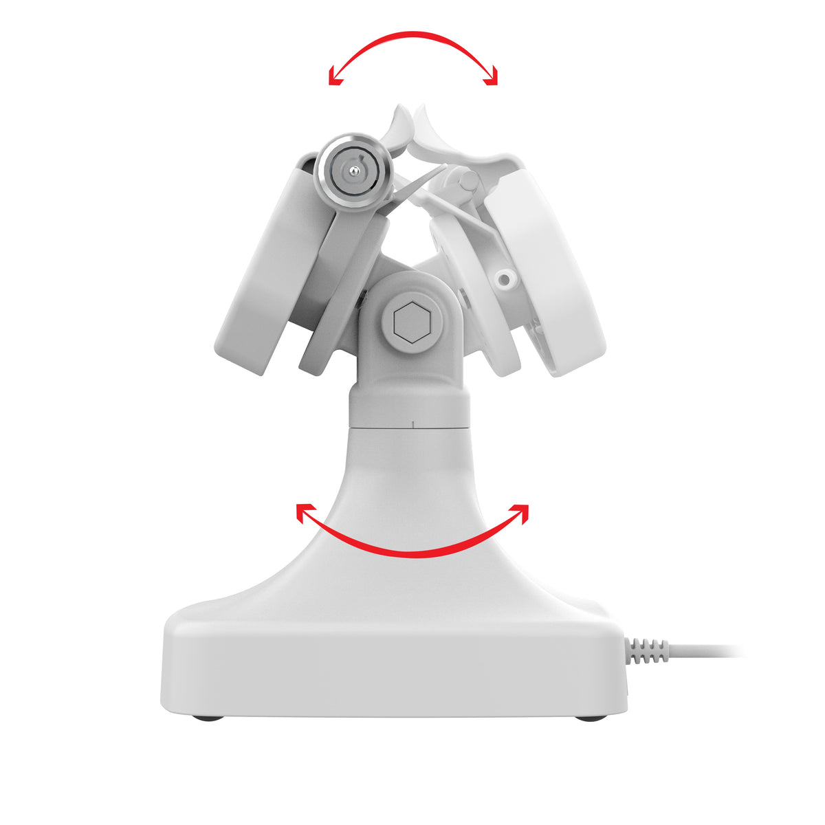 RAM Mounts GDS key-locking tilt and swivel dock with PoE and two USB-A ports for IntelliSkin Thin-Case tablets with rear pogo pads in grey – additional view