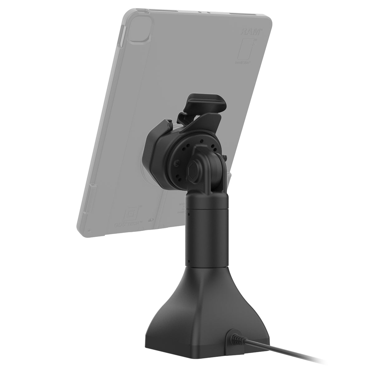 RAM Mounts GDS 7-inch pedestal dock with USB-C for IntelliSkin Thin-Case tablets with rear pogo pads – additional view