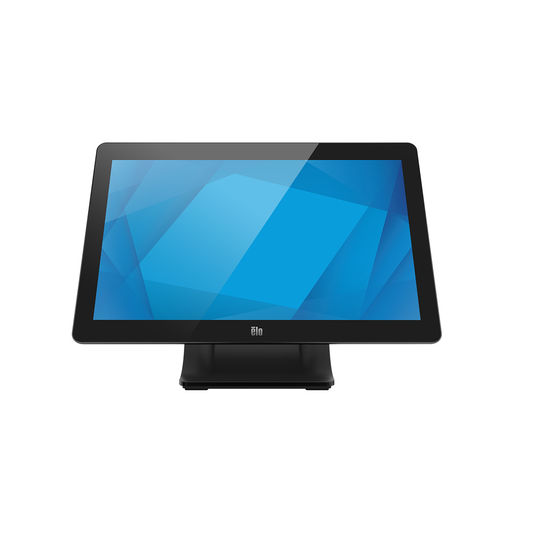 Elo 1509L 15.6-inch PCAP touch monitor with stand, front view