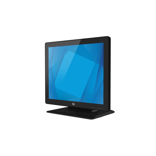 Elo 1517L zero-bezel touchscreen in black, left view