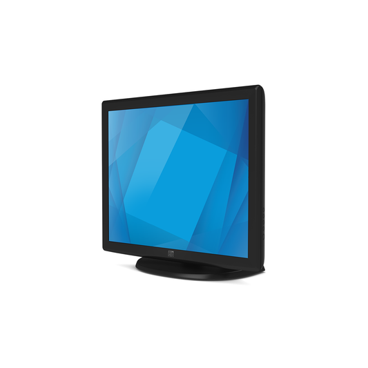 Elo 1915L 19-inch touchscreen monitor in dark grey, left view