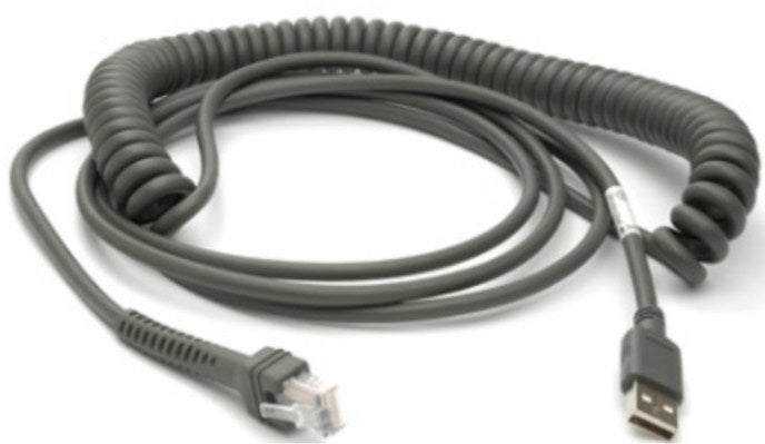 Zebra USB cable, 4.5 m, coiled, Series A – CBA-U09-C15ZAR