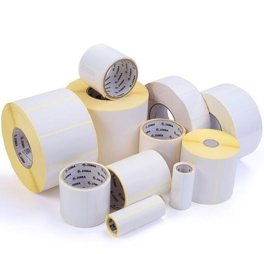 Labels, Zebra, Synthetic, Z-Ultimate 3000T White, W: 46.5 mm, H: 19.18 mm, D: 200 mm, C: 76 mm (3008854)