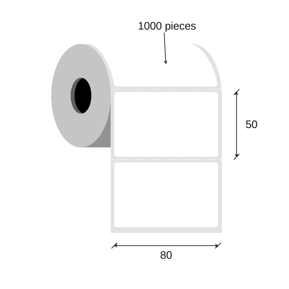 SCANSHOP thermal label roll 80 x 50 mm diagram