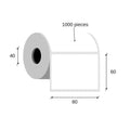 Direct thermal labels 80x60 / 1000 pcs, core 40 removeable glue, 1 row, externí cívka