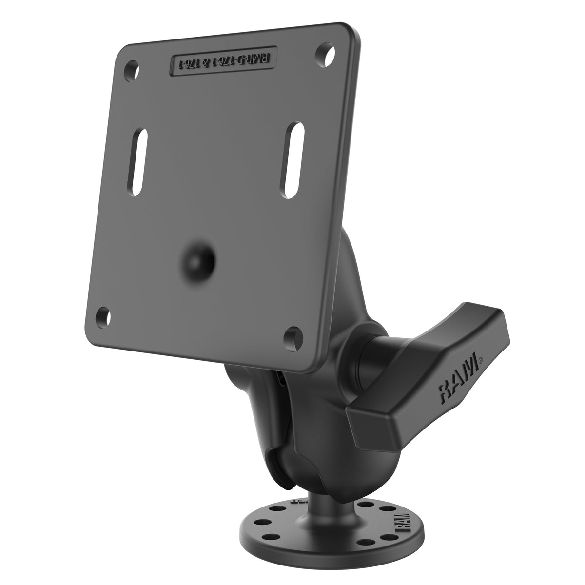 RAM Mounts C-size double ball mount with 75 × 75 mm VESA plate and short arm – product photo