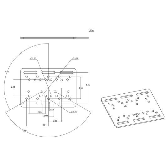 RAM Mounts forklift overhead guard mounting base RAM-335 – alternative view