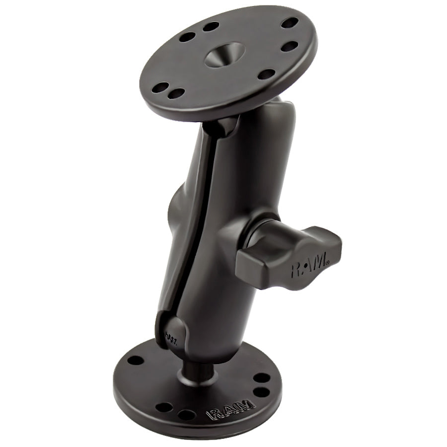 RAM Mounts B-size double ball mount with two round AMPS plates, medium arm (RAM-B-101U) – product photo