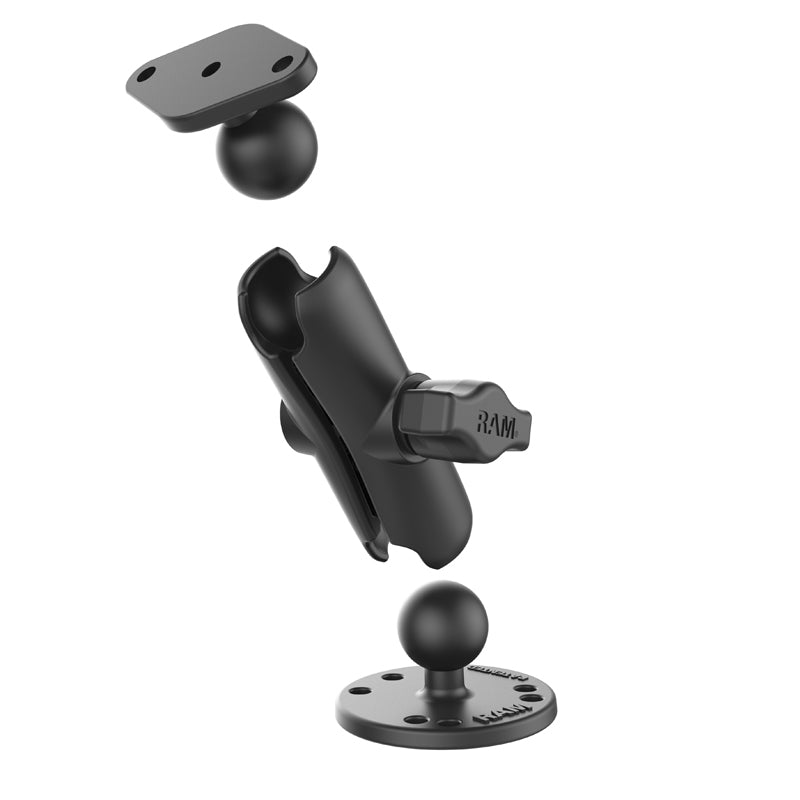 RAM Mounts B-size double ball drill-down mount with diamond plate, medium arm (RAM-B-138U) – alternative view