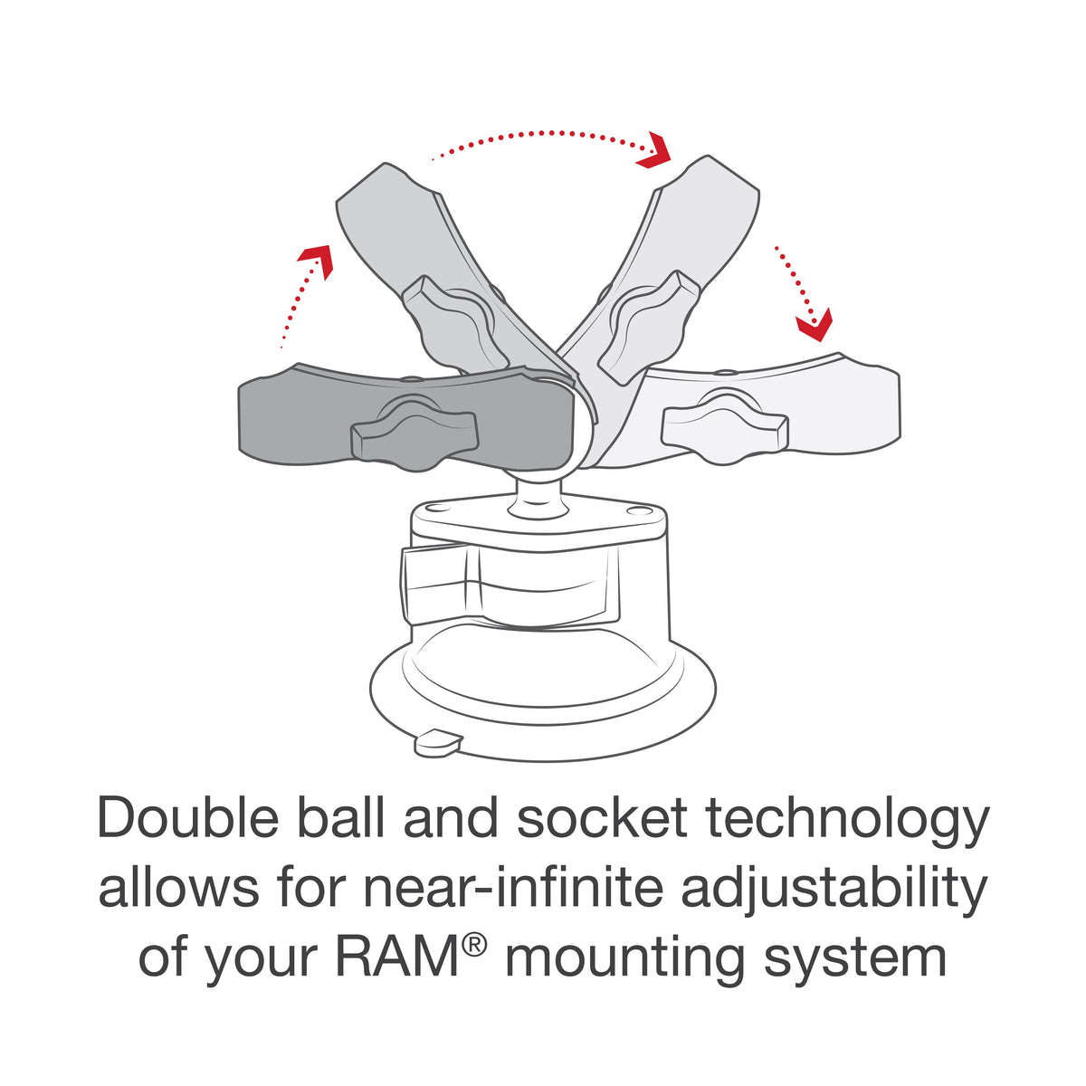 RAM Mounts X-Grip phone mount with Twist-Lock suction cup (RAM-B-166-UN7U) – another angle