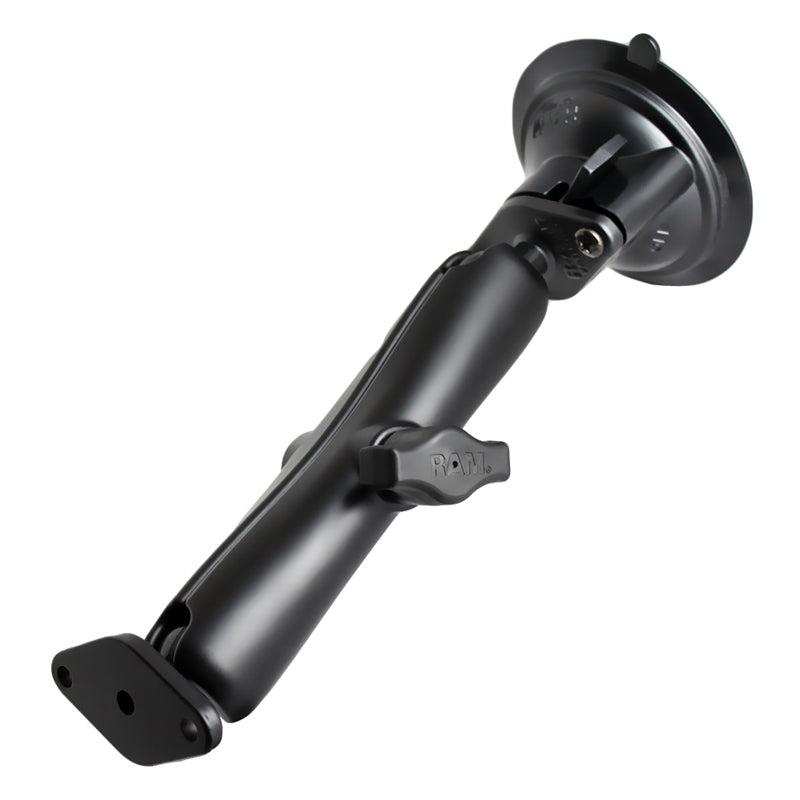 RAM Mounts B-size Twist-Lock suction cup mount with diamond plate, long arm (RAM-B-166U-C) – product photo