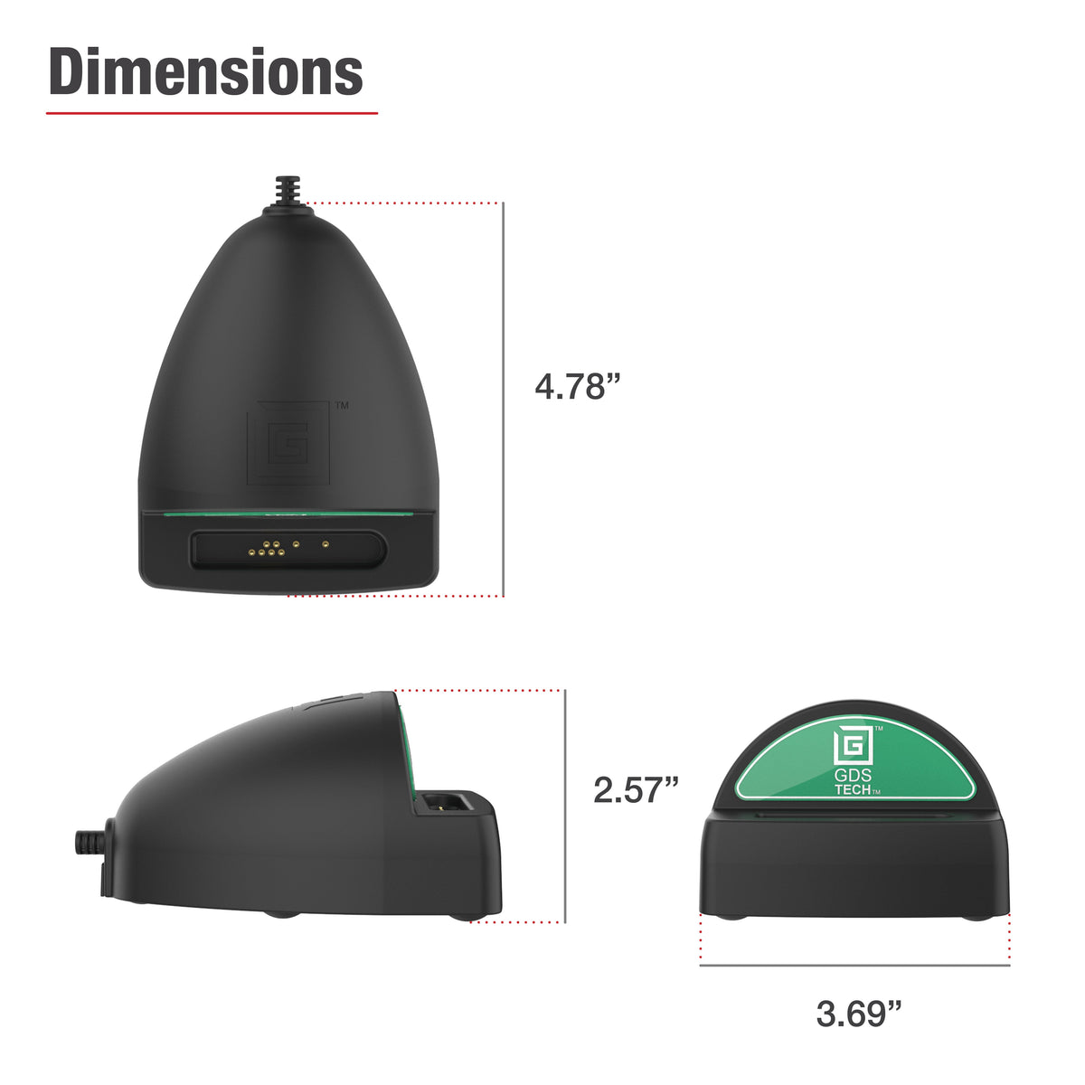 RAM Mounts GDS desktop dock with USB-C Power Delivery for large tablets in IntelliSkin – further view