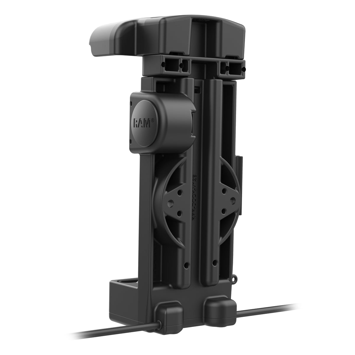 RAM Mounts GDS powered dock with USB-A for Zebra TC73 and TC78 in IntelliSkin – another angle