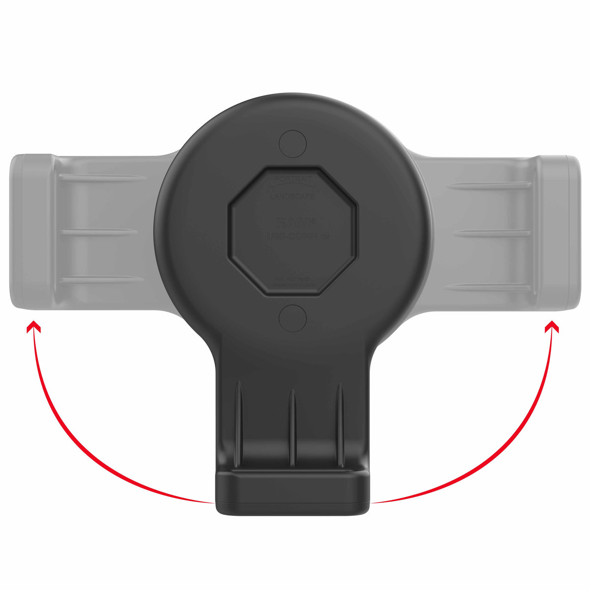 RAM Mounts GDS Uni-Conn swivel wall dock with magnetic receiver and PoE for IntelliSkin tablets – detail photo