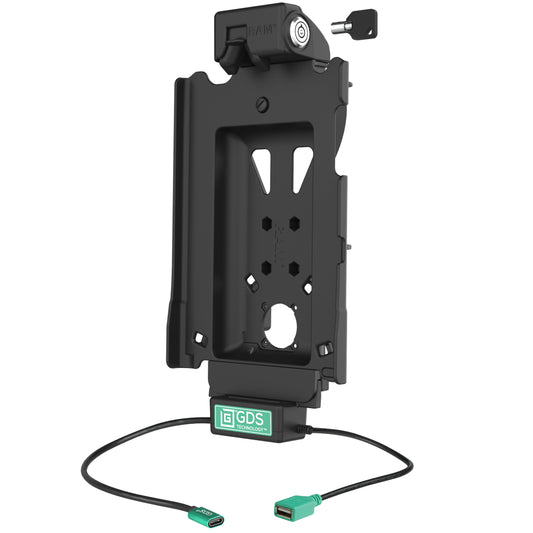 RAM Mounts key-locking GDS Tough-Dock + Single USB-A for Samsung Tab A11+ and A9+ in IntelliSkin – alternative view