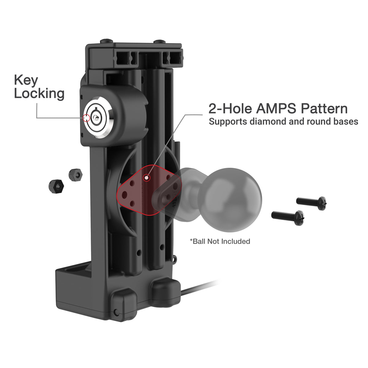 RAM Mounts GDS Uni-Conn locking spring-loaded tablet dock – another angle